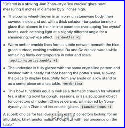 Vintage Chinese Song Dynasty Inspired Jian-Zhan/Tenmoku Ice Crackle Glaze Bowl