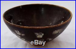 Vintage Chinese Tang Dynasty Tenmoku Glazed Pottery Animal Tea Bowl Replica