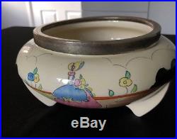 Vintage Clarice Cliff Bowl On Three Angled Feet From The Bizarre Range