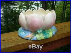 Vintage Clarice Cliff Rare Pink Lily Bowl Newport Pottery Art Deco C 1938-1948