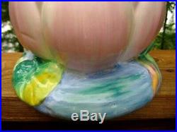 Vintage Clarice Cliff Rare Pink Lily Bowl Newport Pottery Art Deco C 1938-1948