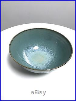 Vintage Clyde Burt Studio Pottery Drip Glazed Ceramic Bowl Mid Century Modern