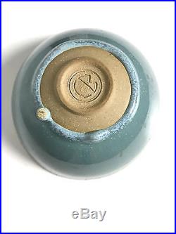 Vintage Clyde Burt Studio Pottery Drip Glazed Ceramic Bowl Mid Century Modern