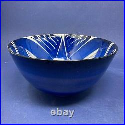 Vintage Cobalt Blue Inge-Lise Koefoed Aluminia/Royal Copenhagen Faience Bowl
