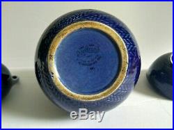 Vintage Cobalt Blue Rorstrand Sweden Teapot Coffee Creamer & Sugar Bowl Set