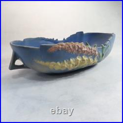 Vintage, Collectible Blue Roseville Foxglove Console Bowl 15 Wide