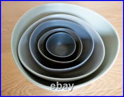 Vintage Crate And Barrel Ceramic Nesting Bowls Set Of 5 Rare