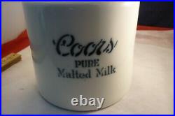 Vintage Crock Coors Pure Malted Milk Pottery Large Beer Bar Man Cave