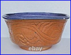 Vintage Cynthia Bringle Art Pottery Bowl Beautiful Blue & Brown Glaze
