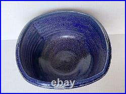 Vintage Cynthia Bringle Art Pottery Bowl Beautiful Blue & Brown Glaze