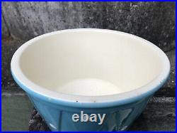 Vintage DIANA Pottery Blue Polka Dot Spots Kitchen Bowl Large Size 20cm Across