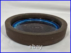 Vintage Danish Fritte Glaze Bowl by Richard Manz for Knabstrup MCM Art Pottery