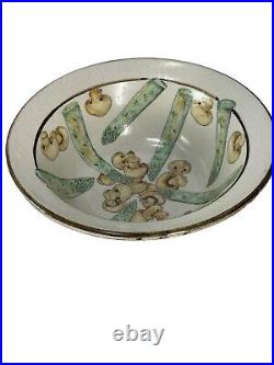 Vintage Davila Brodsky 1978 Mushroom Asparagus Studio Pottery Soup Bowl