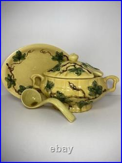 Vintage DeForest of California Soup Tureen Full Set Yellow Ivy Motif Mid Century