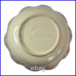 Vintage De Silva Italy Large Beige Scalloped Ceramic Serving Bowl Rustic Pottery