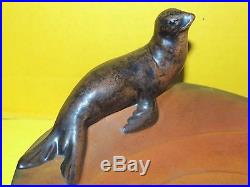 Vintage Denmark Ipsen P&E Art Pottery Sea Lion / Seals Shallow Bowl #143