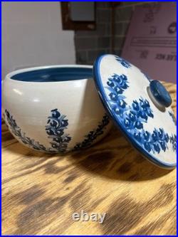 Vintage Dorchester Pottery Blueberry Covered Dish Bowl Stoneware
