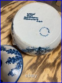 Vintage Dorchester Pottery Blueberry Covered Dish Bowl Stoneware