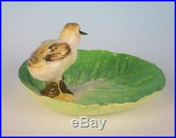 Vintage EB NAPOLI Lettuce Ware Bird Tray Bowl Italian Art Pottery Cabbage Italy
