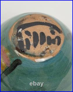 Vintage Early Polia Pillin Ceramic Pottery Bowl 2 Women And Fish