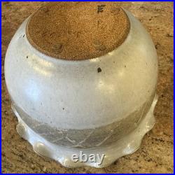 Vintage Earthgender Pottery Large Ruffled Bowl MCM California Stoneware Signed