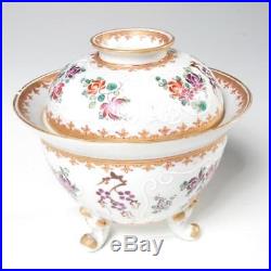 Vintage Edme Samson Footed Covered Bowl/tureen With Armorial Designs