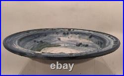 Vintage Edna Arnow. Chicago Studio Pottery. Blue/ Green Glaze Low Bowl