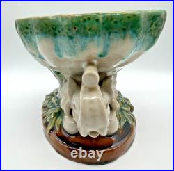 Vintage Estate Majolica Elephant Compote Centerpiece Bowl