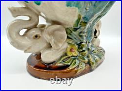 Vintage Estate Majolica Elephant Compote Centerpiece Bowl
