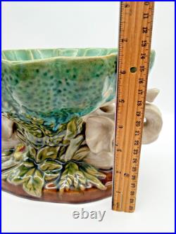 Vintage Estate Majolica Elephant Compote Centerpiece Bowl