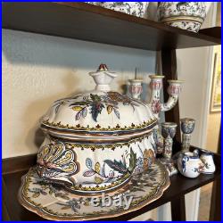 Vintage Estrela de Conimbriga Portugal Hand Painted Large Tureen 43 SEC XVII IB