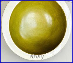 Vintage European Studio Pottery Bowl Olive Green Brown, Modern 70s Masculine Art