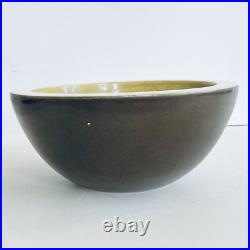 Vintage European Studio Pottery Bowl Olive Green Brown, Modern 70s Masculine Art