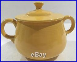 Vintage FIESTA Ware Promotional Yellow Sugar Bowl WithLid & Creamer Set 1940-1943