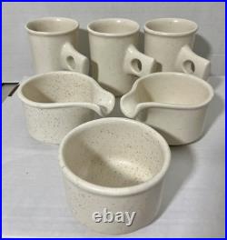 Vintage Fabrik Seattle Pottery Jim McBride Speckled Stoneware Mugs Creamer Bowl