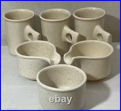Vintage Fabrik Seattle Pottery Jim McBride Speckled Stoneware Mugs Creamer Bowl