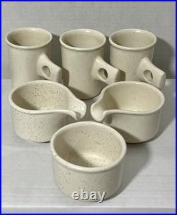 Vintage Fabrik Seattle Pottery Jim McBride Speckled Stoneware Mugs Creamer Bowl