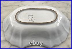 Vintage Faenza Italian Majolica Garofano Carnation Large Oval Ceramic Bowl