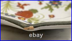 Vintage Faenza Italian Majolica Garofano Carnation Large Oval Ceramic Bowl