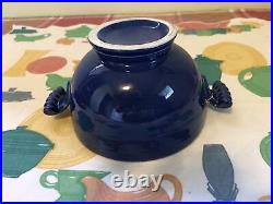 Vintage Fiesta Cobalt Blue Covered Onion Soup Bowl Fiestaware HLC USA RARE RARE
