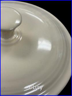 Vintage Fiesta Covered Onion Soup Ivory Flat Bottom Fiestaware Wear