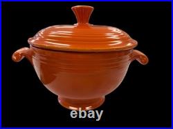 Vintage Fiesta Covered Onion Soup Red Fiestaware- Wear