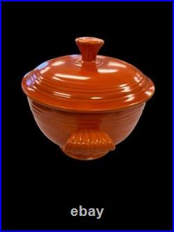 Vintage Fiesta Covered Onion Soup Red Fiestaware- Wear