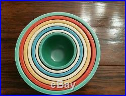 Vintage Fiesta Fiestaware Pottery Primary Colors Graduated Mixing Bowl Set 1-7
