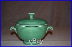 Vintage Fiesta Green Covered Onion Soup Bowl