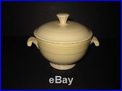 Vintage Fiesta Ivory Covered Onion Soup Bowl RARE