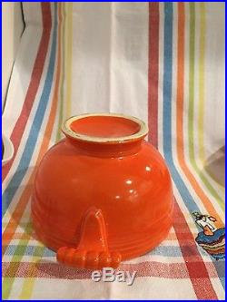 Vintage Fiesta Red Rare Covered Onion Soup Bowl Fiestaware
