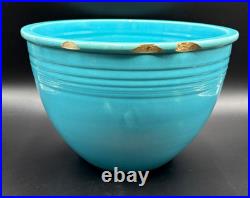Vintage Fiesta TURQUOISE #7 NESTING BOWL with BOTTOM INNER RINGS Mixing 1936 Chips