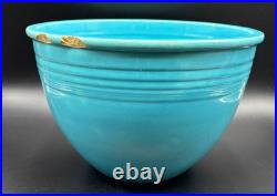 Vintage Fiesta TURQUOISE #7 NESTING BOWL with BOTTOM INNER RINGS Mixing 1936 Chips