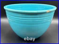 Vintage Fiesta TURQUOISE #7 NESTING BOWL with BOTTOM INNER RINGS Mixing 1936 Chips